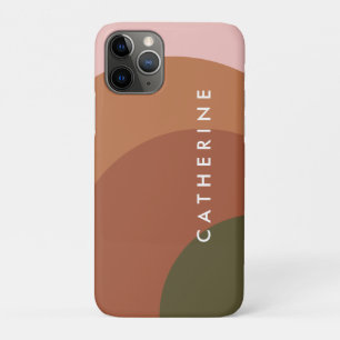 Capa Para iPhone 11 Pro Nome Personalizado Abstrato Moderno Retro Tom Terr