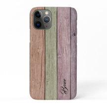 Nome Personalizável Rustic Pastel Wood Plank