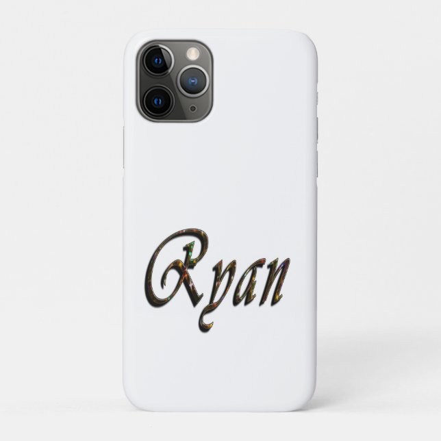 Capa Para iPhone 11 Pro Nome Ryan Desenhado Colorido, (Verso)