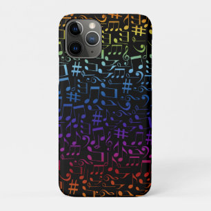 Capa Para iPhone 11 Pro Notas Musicais Coloridas Dançantes Amantes da Músi