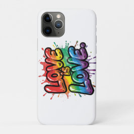 Capa Para iPhone 11 Pro O Amor é Amor - Arte de Citação do Arco-íris do Or