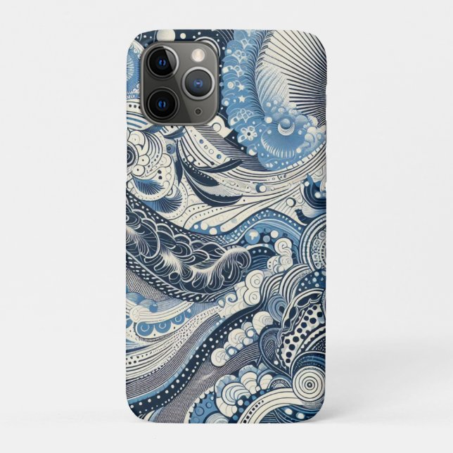 Capa Para iPhone 11 Pro O Home Studio Indigo Bloom (Verso)