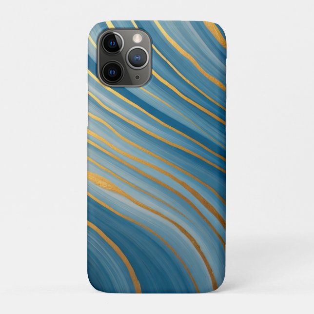 Capa Para iPhone 11 Pro "Oceanic Gold Flow (Verso)