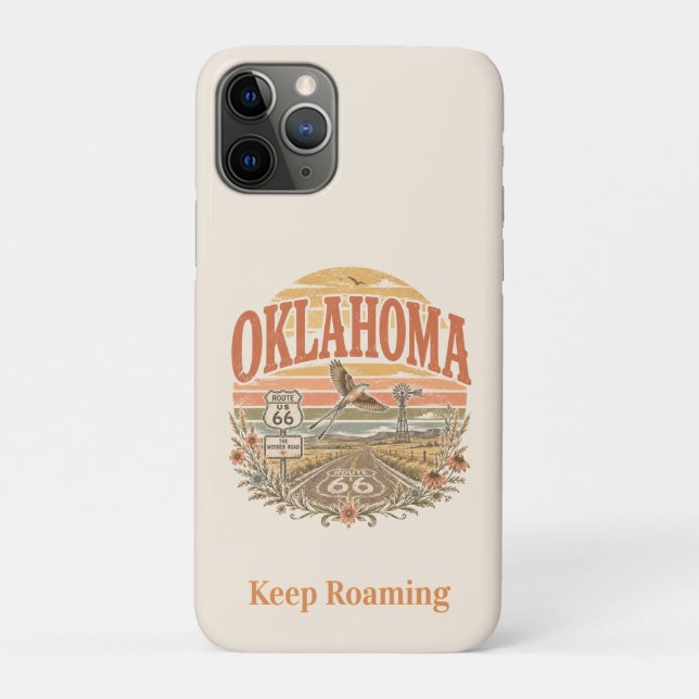 Capa Para iPhone 11 Pro Oklahoma Mantenha a Rota de Viagem Rota 66 Tech   (Verso)