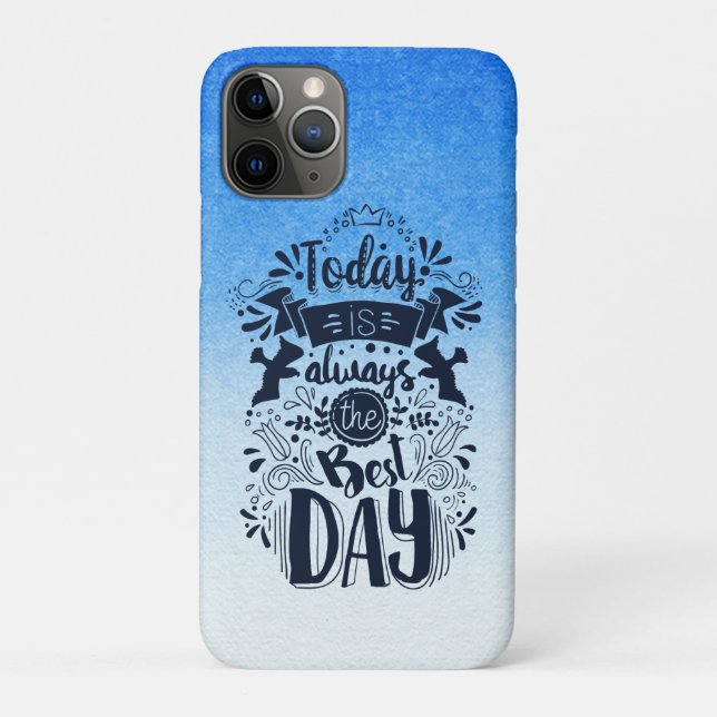 Capa Para iPhone 11 Pro Ombre Blue e White Dive em matizes sonhadoras (Verso)