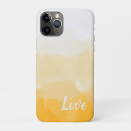 Capa Para iPhone 11 Pro Ombre Saffron e Gradiente de Amor Amarelo Solar