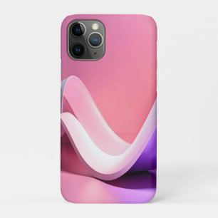 Capa Para iPhone 11 Pro Onda Fluida Abstrata Rosa Minimalista