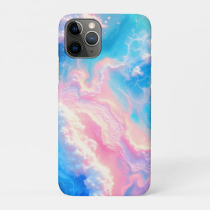 Capa Para iPhone 11 Pro Ondas do Oceano Azul Rosa Mar Verão Praia Turquesa