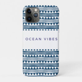 Capa Para iPhone 11 Pro Ondas do oceano geométricas – casaco azul marinho