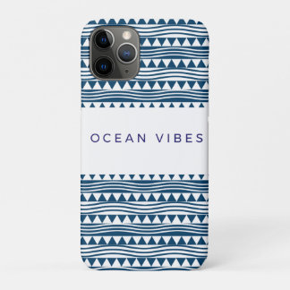 Capa Para iPhone 11 Pro Ondas do oceano geométricas – casaco azul marinho