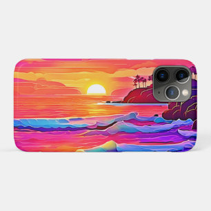 Capa Para iPhone 11 Pro Ondas Sunset: Sonho Costeiro Vivo