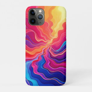 Capa Para iPhone 11 Pro Ondas Vívidas: Arte de Fluxo de Energia Neon Abstr