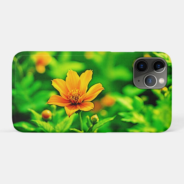 Capa Para iPhone 11 Pro Orange Flower Bokeh Sunny (Verso (horizontal))