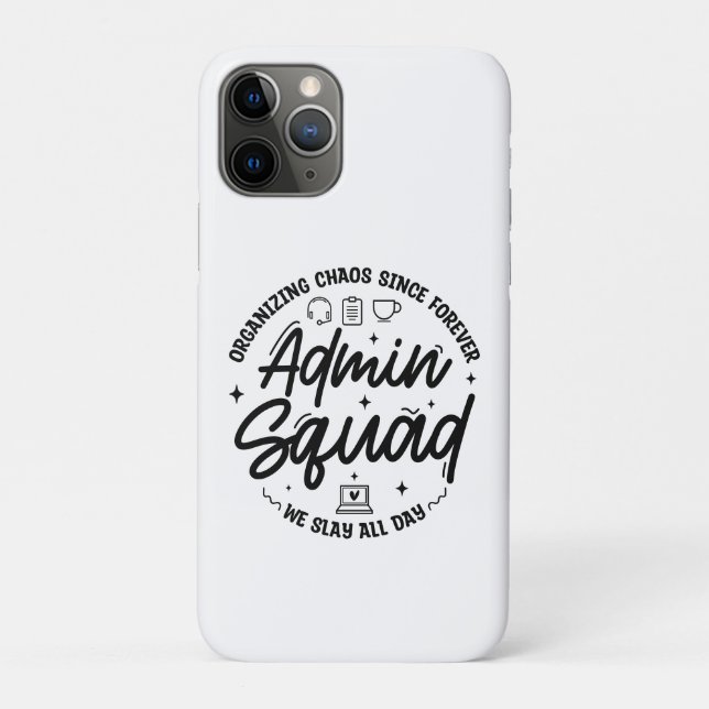 Capa Para iPhone 11 Pro Organizing Chaos Funny Quote Admin Prof Day Squad (Verso)