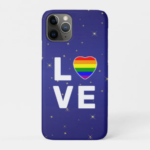 Capa Para iPhone 11 Pro Orgulho Gay Amor Arco-íris Coração