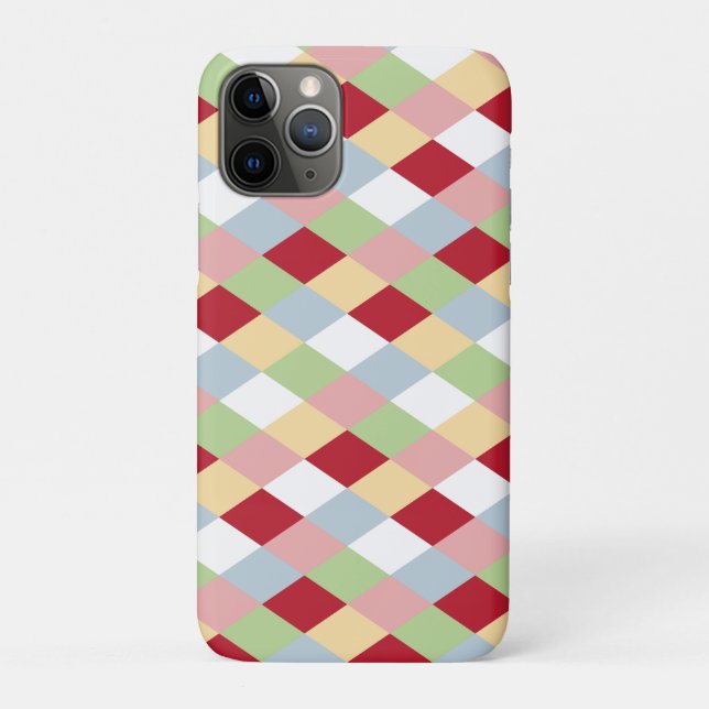 Capa Para iPhone 11 Pro Origami Christmas - Harlequin Geometric (Verso)