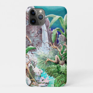 Capa Para iPhone 11 Pro Original Dschungelzeichnung mit Wasserfall