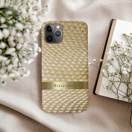 Capa Para iPhone 11 Pro Ouro Snakeskin Digital Couve Dourada