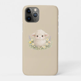 Capa Para iPhone 11 Pro Ovelhas Caprichosas e Flores Silvestres para um Ch