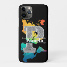 P Monograma Inicial do Prata Personalizado Seu Nom