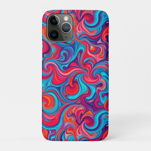 Capa Para iPhone 11 Pro Padrão Abstrato Colorido (Verso)
