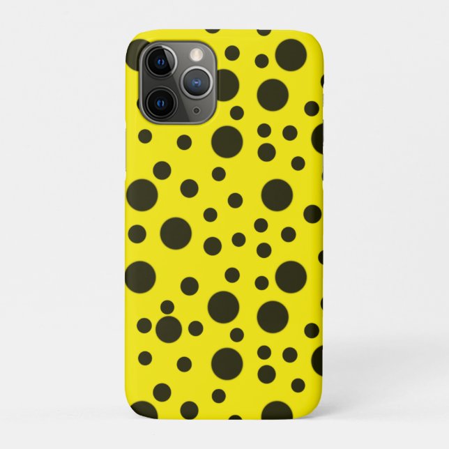 Capa Para iPhone 11 Pro Padrão amarelo preto simples moderno (Verso)