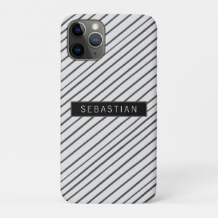 Capa Para iPhone 11 Pro Padrão branco de Cinzas riscadas personalizado