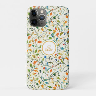 Capa Para iPhone 11 Pro Padrão Colorido De Folha De Paisley Inspirado Na V