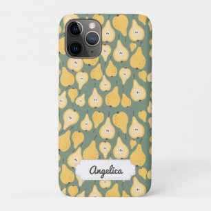 Capa Para iPhone 11 Pro Padrão contínuo de pera amarela personalizável