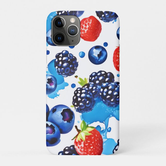 Capa Para iPhone 11 Pro Padrão de Berry Vibrante (Verso)