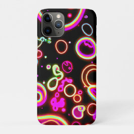 Capa Para iPhone 11 Pro Padrão de Brilho Neon Vibrante