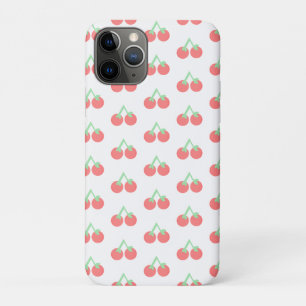 Capa Para iPhone 11 Pro Padrão de Cerejas Rosas