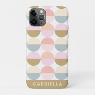 Capa Para iPhone 11 Pro Padrão de Círculos Geométricos do Pastel Personali