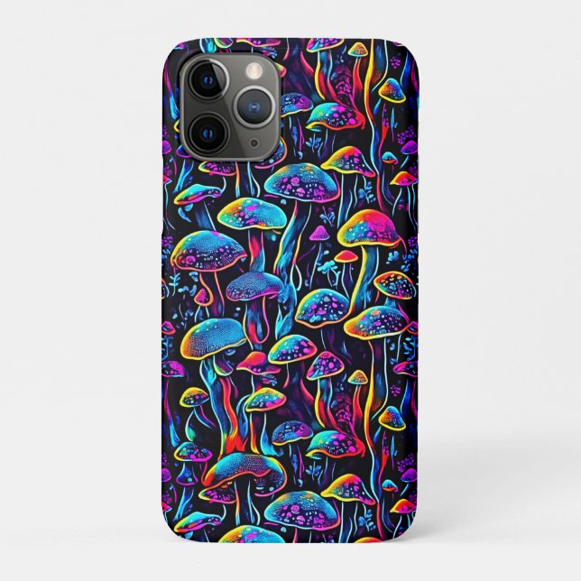 Capa Para iPhone 11 Pro Padrão de Cogumelos de Groovy (Verso)