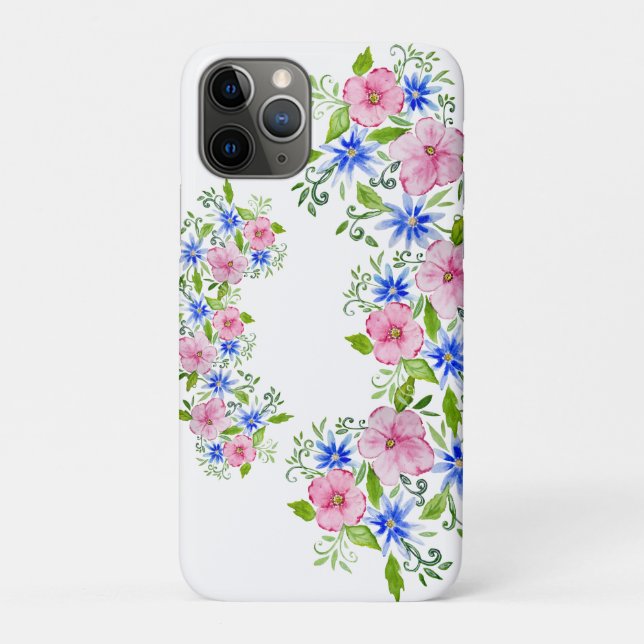 Capa Para iPhone 11 Pro Padrão de decoração floral elegante (Verso)