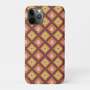Capa Para iPhone 11 Pro Padrão de Diamante de outono desenhado à mão