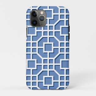 Capa Para iPhone 11 Pro Padrão de Frete Branco e Azul Chinoiserie