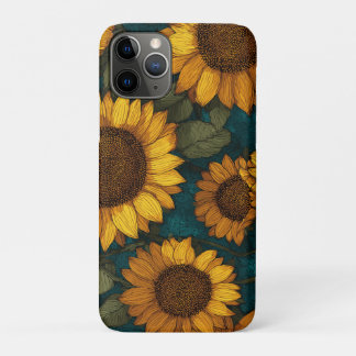 Capa Para iPhone 11 Pro Padrão de Girassol – Floral de Verão