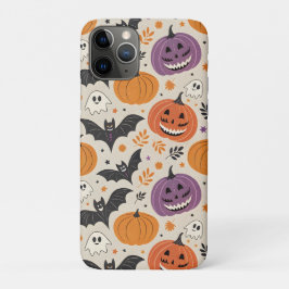 Capa Para iPhone 11 Pro Padrão de Halloween e outono