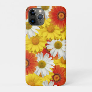 Capa Para iPhone 11 Pro Padrão de margarida amarela e laranja vibrante