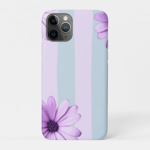 Capa Para iPhone 11 Pro Padrão de Margarida Azul e Roxo