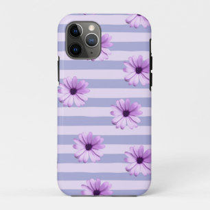 Capa Para iPhone 11 Pro Padrão de Margarida Azul e Roxo