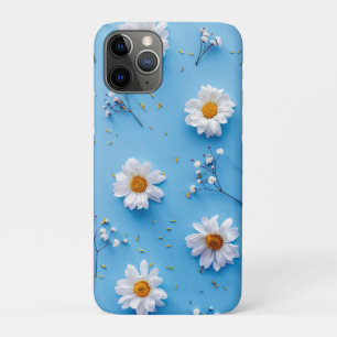 Capa Para iPhone 11 Pro Padrão de margarida floral - Azul claro