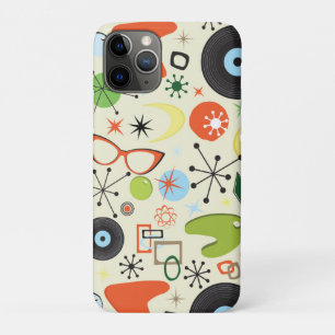 Capa Para iPhone 11 Pro Padrão de Moda Vintage do Retro 50 60