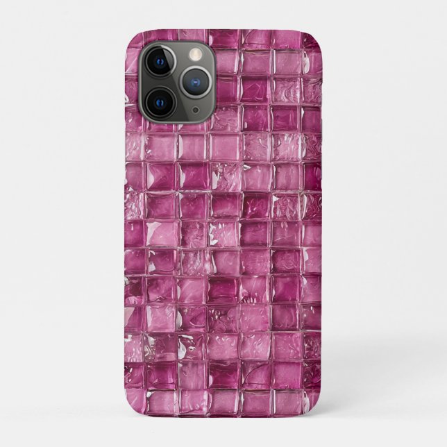 Capa Para iPhone 11 Pro Padrão de mosaico rosa (Verso)