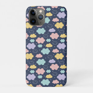 Capa Para iPhone 11 Pro Padrão de Nuvem de Kawaii Cute