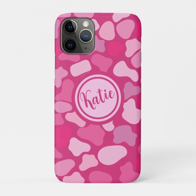 Capa Para iPhone 11 Pro Padrão de Pedra Rosa- (Verso)