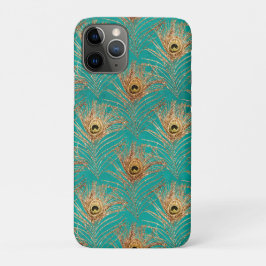 Capa Para iPhone 11 Pro Padrão de Penas de Peacock de Litter