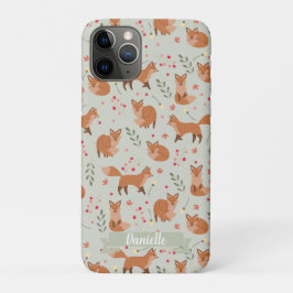 Capa Para iPhone 11 Pro Padrão de Raposa Whimsical