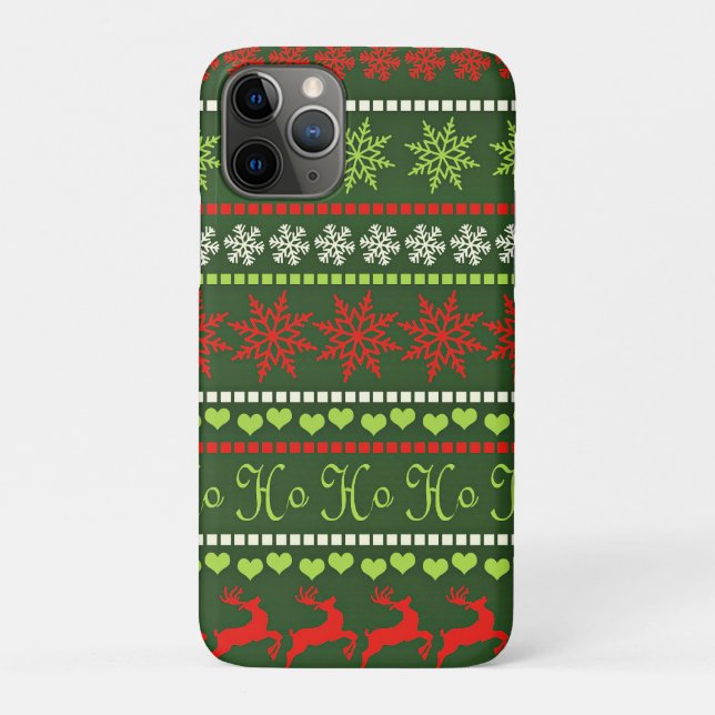 Capa Para iPhone 11 Pro Padrão de repetição de Natal (Verso)